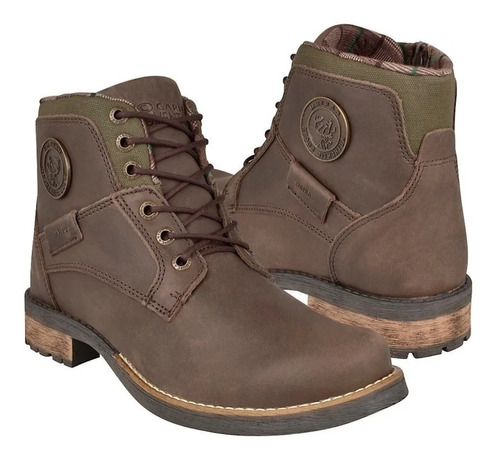 Botas Casuales Caribu 100% Piel Cafe C/cierre Caballero 287