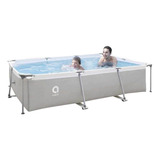 Piscina Estrutural Retangular 3701 Litros Avenli Jilong Cor Cinza Liso