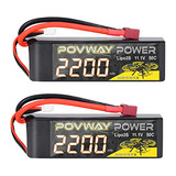 Povway 3s 11.1 V 2200mah Lipo Batería 50c Rc Batería Con E