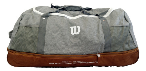 Bolso Deportivo Viaje Gimnasio 137l Wilson Hamburgo Color Gris Liso