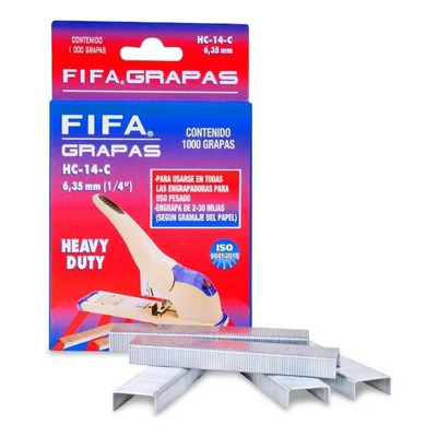 Grapas para engrapadora Fifa HC-14-C 1\u002F4 x 1000 unidades color acero | MercadoLibre