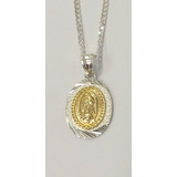 Exclusiva Virgen De Guadalupe Plata Fina Oro 18 Ktes Psp Gps