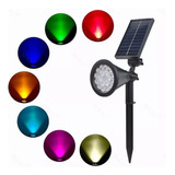 Foco Led Solar Césped  Luz Calida Jardin 