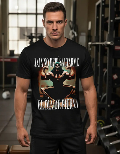 Playera Gym Calavera Frase No Debí Saltarme Dia De Piernas