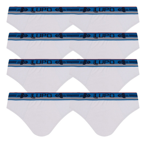 Kit 8 Cueca Lupo Slip Infantil Cós Elástico Cueca De Algodão