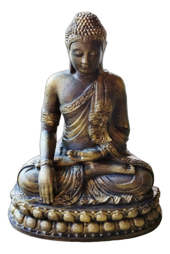 Estatua Buda De Tailandia Pintada Simil Bronce Impresión 3d