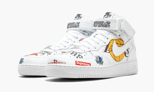 Nike Air Forcé 1 Mid Supreme Nba Blanco. Originales