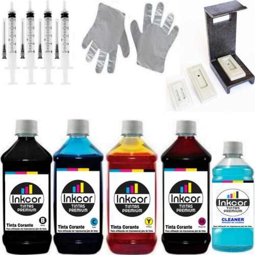 Kit Tinta Recarga Cartucho Hp 664xl 662xl 122xl Com 450ml 