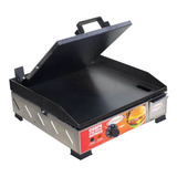 Chapa De Lanche Eletrica 220v Com Prensa Inox 40x40 