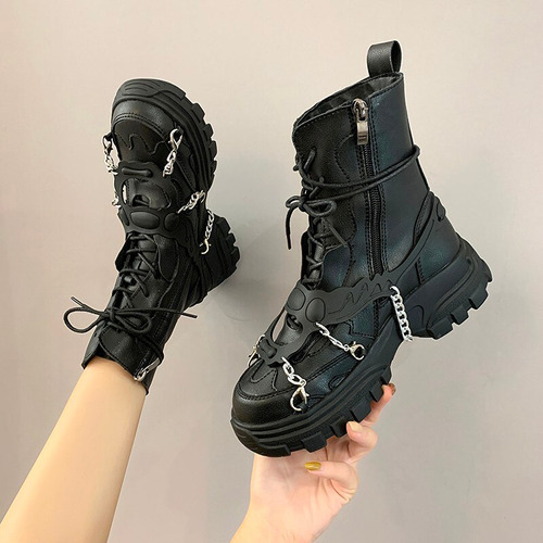 Botas De Invierno Negras Con Plataforma Gótica Para Mujer