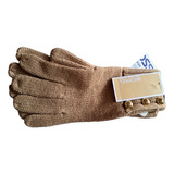 Guantes Michael Kors Camel Mujer Original 3 Botones Dorados 