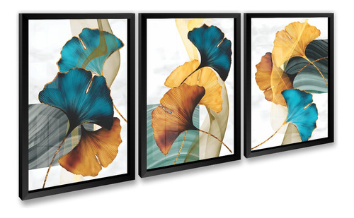 Kit 3 Quadros Decorativos Quarto Sala Hall Grande Flores Ys