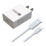 Combo Cargador Carga Rapida Cable V8 2.0a 1hora Color Blanco