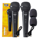 Microfones Shure Original Sv200 2 Unid + 2 Espumas Proteção