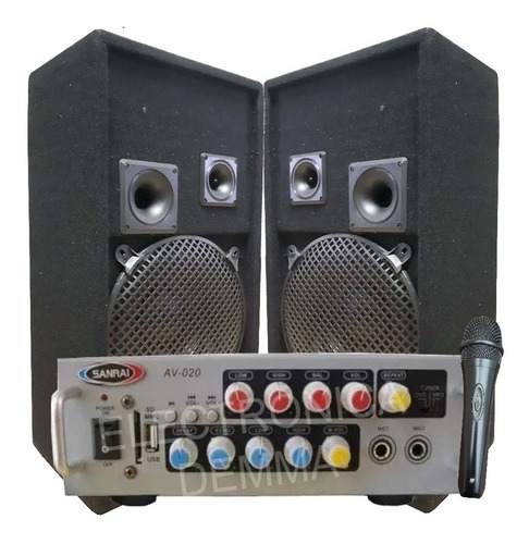 Combo Consola Potenciada Usb/sd/bt + Bafles 10´´