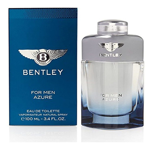 Bentley Para Hombres Azure Eau De Toilette Spray, 3.4 Onzas