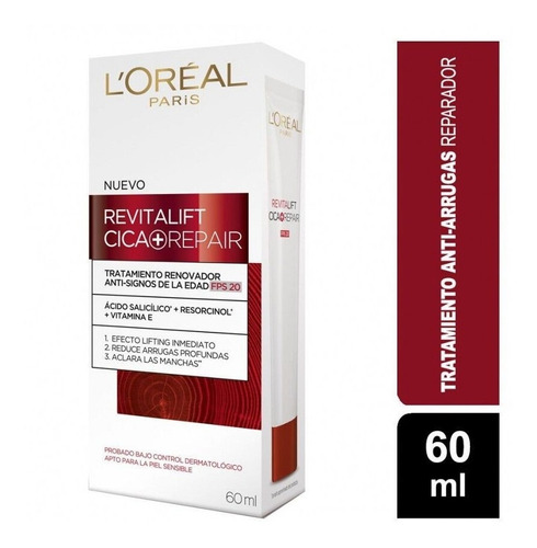 Loreal Tratamiento Renovador Cica Repair Revitalift 60 Ml.