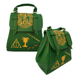 Mochila Slytherin Escolar Harry Potter Bolsa Piel Sintética 