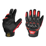 Guantes Moto R7 Racing R7-1 Negro/rojo Touch/limpiador Mica