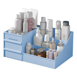 Organizador De Maquillaje Multifuncional Para Tocador Azul