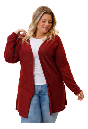 Cardigã Casaco Plus Size Kimono Lanzinha Frio 48 50 Gg G1 G3