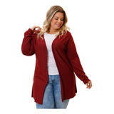 Cardigã Casaco Plus Size Kimono Lanzinha Frio 48 50 Gg G1 G3