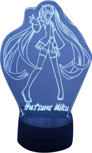 Lampara 3d Ilusion Hatsune Miku Anime Vocaloid  Sc