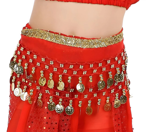 Fajilla Bellydance Pareo Danza Árabe Niña Chifon Monedas  | Meses sin interés
