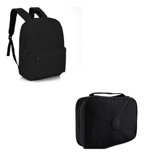 Kit Bolsa + Estojo Escolar Masculino Feminino Liso Básico