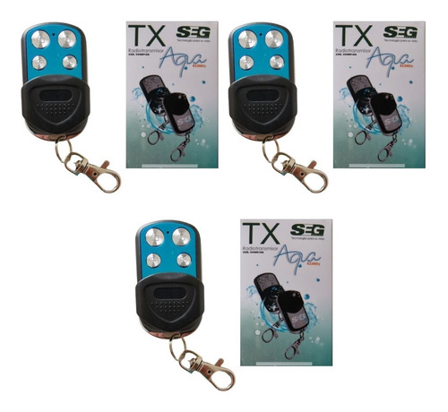  Control Remoto Seg Tx Aqua Porton Electrico 3 Piezas