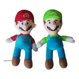 Mario Bros Luigi De Peluche En Pareja 28cm Nuevos