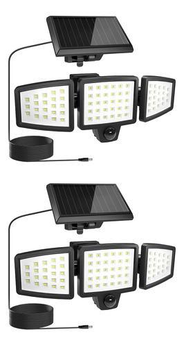 Luces Solares De Inundación Para Exteriores Con Panel Solar