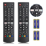 Kit 2 Controle Remoto Universal Para Smart Tv LG + 4 Pilhas