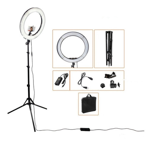 Kit Iluminador Ring Light Grande 18 Pol C/ Tripé Maquiagens