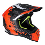 Casco Cross Enduro Atv Utv J38 Mask Fluo Orange Black Just1