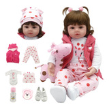 Brastoy Boneca Bebe Reborn Silicone Menina Realista 48cm