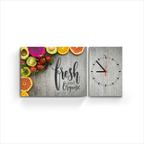 Relojes De Pared Cocina Frase Diseño Frutas Fresh Moderno