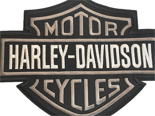 Lindo Patch Bordado Harley Davidson Moto P&b Grande 26x20cm 