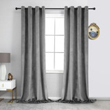 Cortinas Terciopelo Gris Claro Dormitorio, 108 Pulgadas Larg