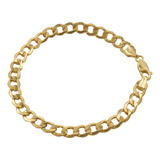 Pulsera Pulso Esclava Barbada Oro 14k Kilates 6.8mm 18cm 