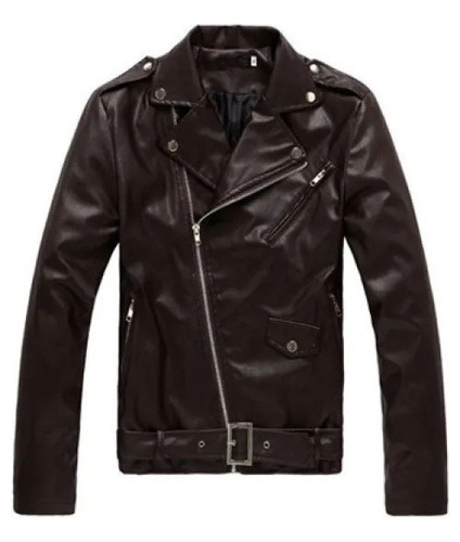 Jaqueta Preta Rocker Slim Estilo My Biker Masculina