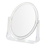 Espejo Maquillaje Doble Oval 16x14 Base Acrílica Aumento 2x