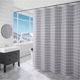 Cortina De Baño Nórdica Tela Impermeable Deco + Ganchos