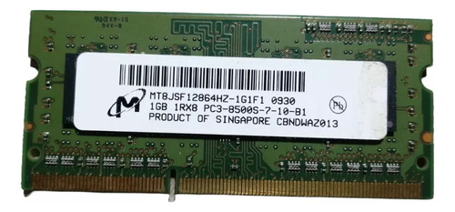 Memoria Ram Ddr3 1gb 8500 Mhz Pc3 Para Portatil