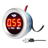 Medidor De Presión De Aceite 52mm Led 9-35v Con Alarma 1/8np