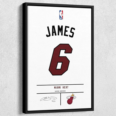 Camiseta De Lebron James, Arte De Pared De La Nba Miami