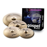 Kit 4 Pratos 14 17 18 21 Zildjian A Custom Gospel Ac0801g Cor Dourado