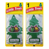 Par (2) Aromatizantes Little Trees Pino Aroma Manzana Verde