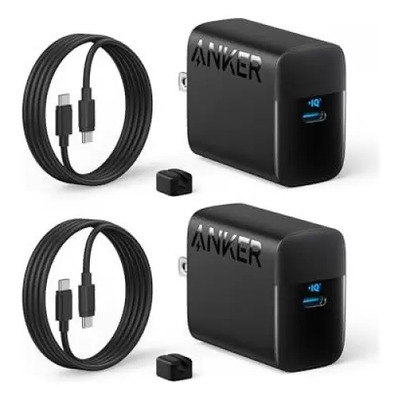Cargador Anker 45W, USB-C, Cargador Rápido PPS con Cable, Compatible Con iPhone, iPad, Samsung Galaxy, Xiaomi, Motorola (Paquete de 2 con Cable de 5 pies) | Meses sin interés