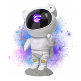 Mini Robô Astronauta Luminária Quarto Projeta Galáxia 